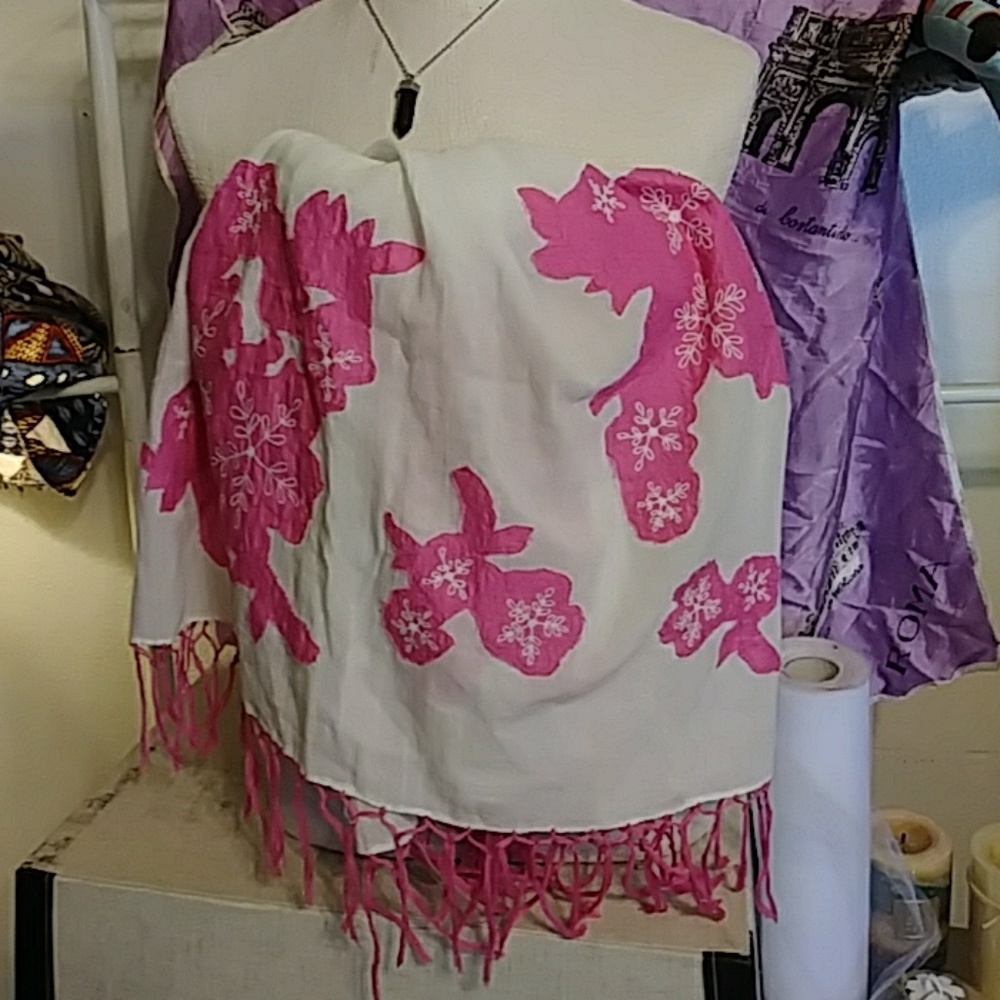 OLD Navy Scarf Wrap Pink Beach Sand Poolside B16